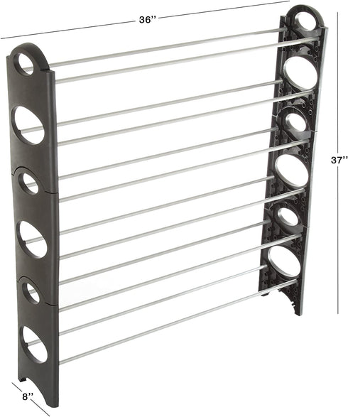 Stackable Shoe Rack 6-Tier Shoe Organizer for Closet, Bathroom, Entryway Shoe Shelf Holds 24 Pair Sneakers, Heels, and Boots by Everyday Home