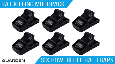 Rat Traps that Work (6 Pack) - Easy to Bait and Set, Reusable Best Rat Trap that Work Indoors and Out, Large Mouse Traps for House, Home, and Garden, Snap Trap Rat Traps Indoor Rat Trap Outdoor