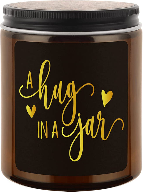 HUTYRT Lavender Scented Candles - Thinking of You Gifts for Women - A Hug in a Jar Candles - I Miss You Gifts,Get Well Gift for Her, Girlfriend, Boyfriend, Friends