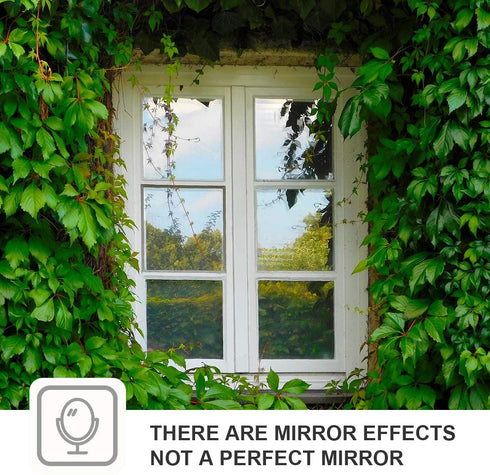 Window Film One Way Mirror Vinyl Daytime Privacy Static Non-Adhesive Decorative Heat Control Anti UV Window Tint for Home and Office Silver 6 Mil 29.5 Inch x 6.5 Feet