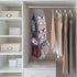 ELUCHANG 4-Shelf Hanging Closet Organizer, Handbags Holder with 2 Sturdy Hooks for Closet,Grey