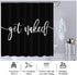 Bartori Home Decorative Shower Curtain with Free Hooks Overstriking and illegible White Words Get Naked On Black Background Waterproof Polyester Fabric Bath Curtain with Size 71''X71''