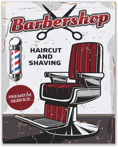 Barbershop / Haircut / Shave Wall Art Decor Prints - Set Of 4 (8x10) Inch Poster Photos