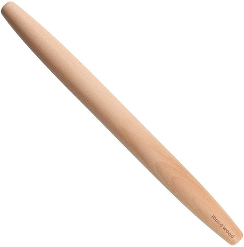 Muso Wood Wooden French Rolling Pin for Baking, Beech Wood Tapered Rolling Pin for Fondant Pie Crust Cookie Pastry(French 15.75-Inch)
