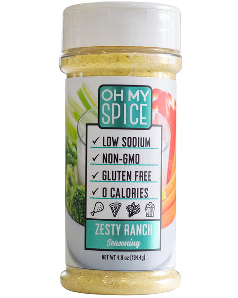 Zesty Ranch Low Sodium Keto Seasoning by Oh My Spice | 0 Calories, 0 Carbs, 0 Sugar, Gluten Free, Paleo, Non GMO, No MSG No Preservatives | Gourmet Healthy Seasonings for Cooking & Flavor Dressing Mix