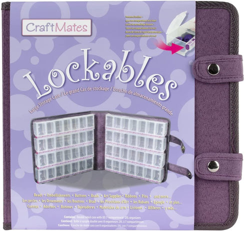 CRAFT MATES Bead Organizer and Plastic Storage Containers for Crafts, Buttons, Pins and More, 56 Locking Compartments, Clear Lids