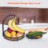Gbasics Fruit Basket, 2 Tiers Fruit Bowl with Banana Hanger, Detachable Design Kitchen Countertop Organizer for Fruit Vegetable Storage