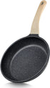 Nonstick Frying Pan Skillet, Granite Coating Egg Omelette Pan 11 Inch Nonstick Pan with Woodgrain Handle, Non Stick Skillet for All Stove Tops, PTFE PFOA Free, Stone Cookware Induction Compatible