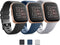 PACK 3 Soft Silicone Bands for Fitbit Versa 2 / Fitbit Versa / Fitbit Versa Lite Classic Adjustable Sport Bands for Women Men Small Large(Without Tracker) (Large, Black+Blue+Grey)
