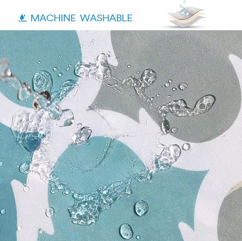 ANYEV Fabric Shower Curtain for Bathroom, Quick-Drying Durable and Washable Waterproof Polyester Fabric with Hooks 72" x 72"?Blue, Gray Green, Taupe, White?