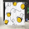 White Baby Bee Honey Cute Flying Happy Honeybee Cartoon Animal Bumblebee Shower Curtain Sets Hooks,Waterproof Polyester Curtain