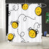 White Baby Bee Honey Cute Flying Happy Honeybee Cartoon Animal Bumblebee Shower Curtain Sets Hooks,Waterproof Polyester Curtain