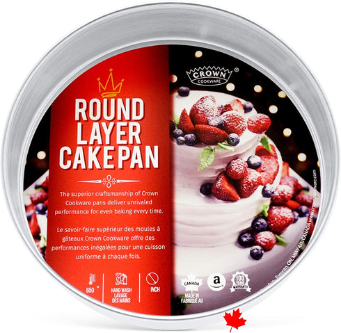 Crown 11 inch Round Cake Pan, 3" deep, Extra Sturdy, Fully Straight Sides, Even-Heating, Made in Canada