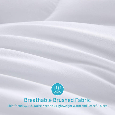 HOMBYS Lightweight Twin Down Alternative Quilted Comforter Twin Size - All Season Plush Microfiber - Machine Washable Duvet Insert- Warmth Bed Comforter ( Twin, White)