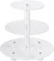 YestBuy 3 Tier Round Cupcake Stand with Base, Acrylic Cake Stand, Cupcake Tower Stand, Premium Cupcake Holder for 28 Cupcakes, Display for Pastry Wedding Birthday Party (4" Between 2 Layers)