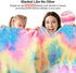 Elegear Rainbow Throw Girls Blanket, Unique Tie-dye Flannel Blanket Super Soft Cute Decorative Floor Sofa Couch Throw Warm Cozy Fuzzy Blanket for Adults Kid's Gift