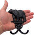 Rustic Black Bear Cast Iron Double Wall Hooks, Set of 3, 5.25 Inches