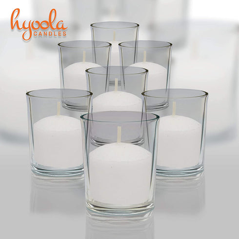 Hyoola European Votive Candles Unscented - 10-Hour Burn Time - White - 50 Pack, European Made