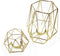 Geometric Gold Tealight Holder for Table Decor Large and Small Metal Hexagon Votive Candle Centrepiece for Shelf Decor Set of 2
