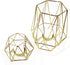 Geometric Gold Tealight Holder for Table Decor Large and Small Metal Hexagon Votive Candle Centrepiece for Shelf Decor Set of 2