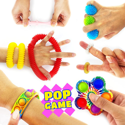 Exun Pop Crossbody Purse Bags Fidget Toy Pack, Push It Bubble Popper Sensory Easter Basket Stuffers Bunny Shoulder Bag for Girls Kids, Figetget Toys for Party Favors, Classroom Prizes, Birthday Gift
