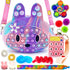 Exun Pop Crossbody Purse Bags Fidget Toy Pack, Push It Bubble Popper Sensory Easter Basket Stuffers Bunny Shoulder Bag for Girls Kids, Figetget Toys for Party Favors, Classroom Prizes, Birthday Gift