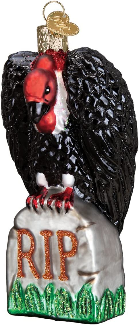 Old World Christmas Decorations Glass Blown Ornaments for Christmas Tree, Halloween Vulture