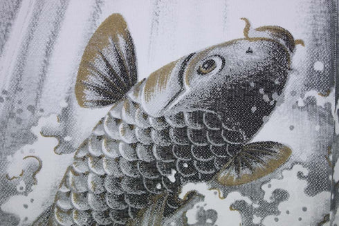 Made in Japan Noren Curtain Tapestry Carp Swimming Up a Waterfall