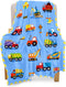 Construction Blanket Kids Fleece Throw Blankets for Girls & Boys - Aircrafts Trucks Cars Printed Quilt Blanket - Cute Small Soft Throw Blanket, 40x50 Inches Comfy Kids Blanket for Toddler