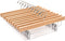 Amber Home Natural Wooden Pants Hangers 10 Pack, Solid Wood Skirt Hanger Bottom Hanger Clips Hangers for Slacks, Jeans, Shorts with 2-Adjustable Clips (Natural, 10 Pack)