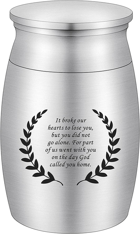 abooxiu 3 Inches Small Keepsake Urn for Human Ashes Aluminum Mini Cremation Urns Memorial Ashes Urn Miniature Burial Funeral Urns for Sharing Ashes Mini Keepsake Urn