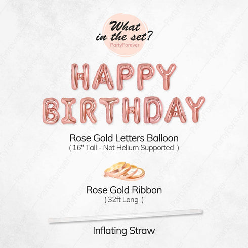 PartyForever Happy 50th Birthday Decorations for Women Rose Gold Supplies Big Set Including Happy Birthday Banner with 50 and Fabulous Bday Sash for Her Party Decor