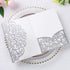 PONATIA 5.12 x 7.2 Laser Cut Invitation Pocket, 20 Tri-Fold 5 x 7 Laser Cut Wedding Invitation Pockets with Envelopes for Wedding Bbay Shower Birthday Sweet 16 Invite (Silver Glitter, No Inner Sheet)