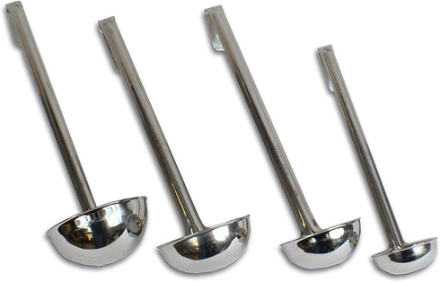 CucinaPrime Set of 4 Stainless Steel Soup Ladle 2 Ounce, 4 Ounce, 6 Ounce, 8 Ounce