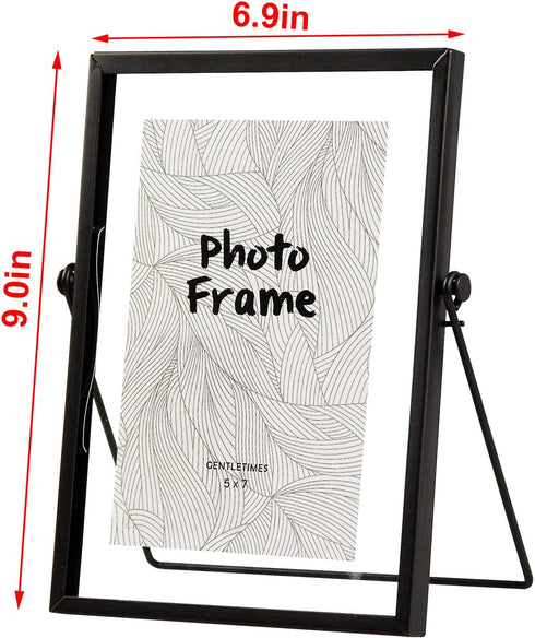 Miaowater 5x7 Picture Frames,Black Photo Frame Decor with Plexiglas Cover High Definition Glass Desk Pictures Display