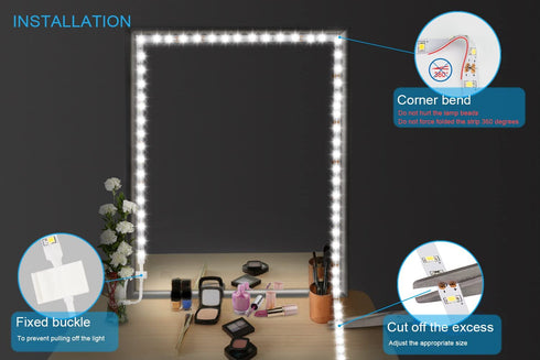 Led Vanity Mirror Lights Kit,ViLSOM 13ft/4M 240 LEDs Make-up Vanity Mirror Light for Vanity Makeup Table Set with Dimmer and Power Supply,Mirror not Included.