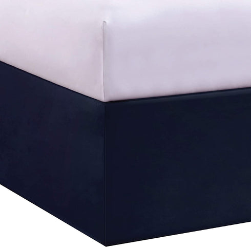 Lux Hotel Microfiber Tailored Style Bed Skirt with Classic 14 Inch Drop Length, Queen, Navy