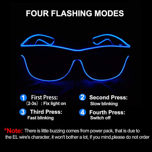 YouRfocus Wireless Led Light up Glasses Glow in The Dark for Rave Party, EDM (Green)