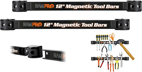 Vanitek 12-Inch Magnetic Metal Tool Holder Organizer Racks, Heavy-Duty Bar for Garage/Workshop (2 Pieces)