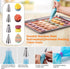 Macaroon Baking Kit Silicone Mat - Macaroon Baking Set Silicone Baking Mat 1 Quarter Sheet and 2 Half Sheet Macaron Baking Mat,Macaron Mat Baking Sheet,2 Piping Pastry Bag with Bag Tie,6 Piping Tips