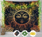 Sun and Moon Tapestry + 6 Fake Ivy Vines + 32.8ft LED String Lights, Wall Hanging Tapestry Psychedelic Aesthetic Home Decor for Bedroom Living Room Home Dorm Christmas Wall Decor, Black Gold