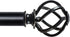 KAMANINA 1 Inch Curtain Rod Single Drapery Rod 36 to 72 Inches (3-6 Feet), Twisted Cage Finials, Black