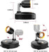 Wireless Spotlight, Led Picture Light, Accent Light, 2 Pack Shineled Battery Operated Spotlights Indoor with Rotatable Light Head for Paintings, Dartboard, Bedroom (Black+Sliver)