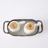 Mud Pie Farmhouse Inspired Ceramic Aluminum Salt and Pepper Caddy Set, One size, White