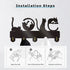 KingLive Cat Key Hooks for Wall,Black Wooden Cat Key Holder with 5 Metal Key Rack Organizer for Wall Decorative with Screws and Anchors