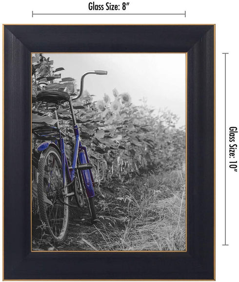 Americanflat 8x10 Rustic Black Picture Frame with Polished Glass - Horizontal and Vertical Formats for Wall and Tabletop - Pack of 2