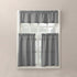 No. 918 Martine Microfiber Semi-Sheer Rod Pocket Kitchen Curtain Valance and Tiers Set, 54 in x 24 in (3 Piece), Gray