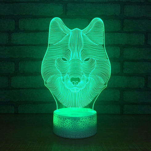 3D Lamp Animals Wolf Night Light Touch Table Desk Lamps 7 LED Colors Changing Lighting Wolf Shape Acrylic Table Desk Bedroom Decoration Cool Gifts Ideas Birthday Xmas (Animals Wolf)