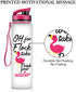 LEADO 32oz 1Liter Motivational Water Bottle with Time Marker - for Flock Sake Drink Your Water - Funny Mothers Day, Flamingo Birthday Gifts for Women, Friends, Mom, Daughters, Sister, Wife, Coworkers