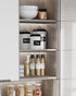 LF Likefair Farmhouse Kitchen Canisters Set of 3,Food Storage Containers for Home Kitchen, Tea, Herbs, Sugar, Salt, Coffee, Flour, Herbs (White & Black)